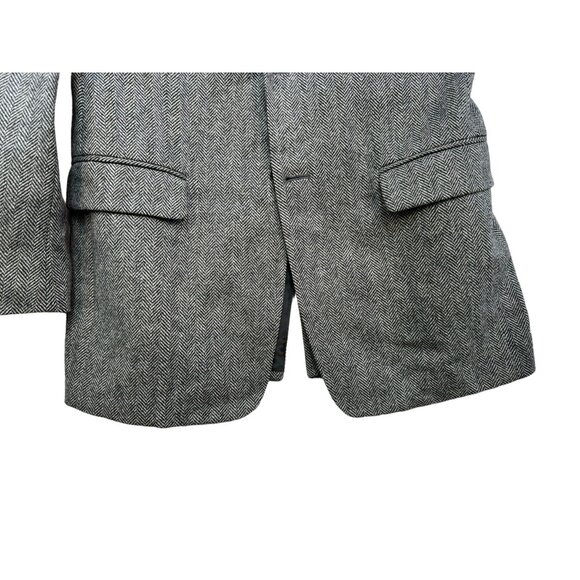 Stafford Mens Herringbone Wool Blazer Jacket Size 40R Gray Classic Academia - Picture 11 of 15